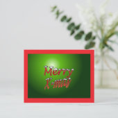 Frohe Weihnachts Postcard Green Feiertagspostkarte (Stehend Vorderseite)