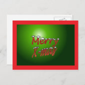 Frohe Weihnachts Postcard Green Feiertagspostkarte (Vorne/Hinten)