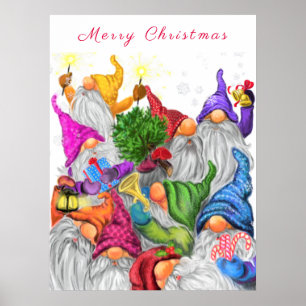 Frohe Weihnachts-Poster Happy Gnomes Party Poster