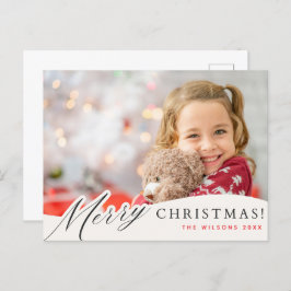 Frohe Weihnachts-Postkarte mit individuellem Foto Feiertagspostkarte