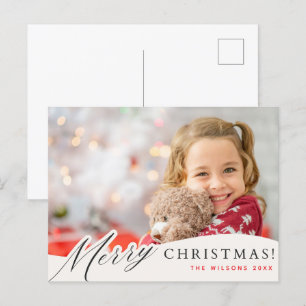 Frohe Weihnachts-Postkarte mit individuellem Foto Feiertagspostkarte