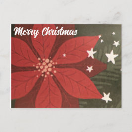 Frohe Weihnachts-Postkarte - Poinsettia & Stars Postkarte