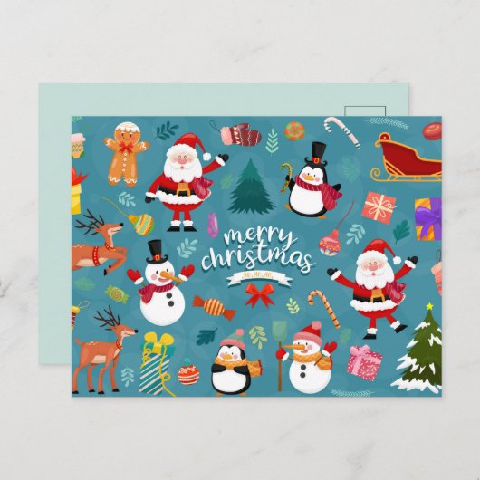 Frohe Weihnachts-Postkarte Postkarte (Vorne/Hinten)