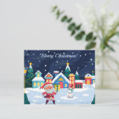 Frohe Weihnachts-Postkarte Postkarte (Stehend Vorderseite)