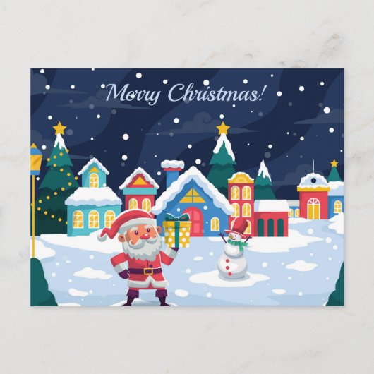 Frohe Weihnachts-Postkarte Postkarte (Vorderseite)