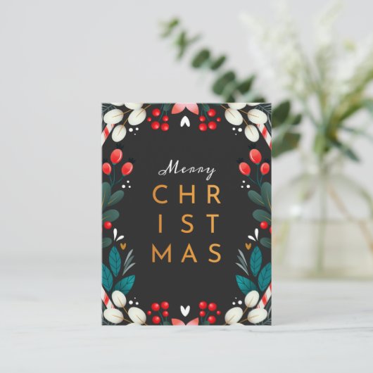 Frohe Weihnachts-Postkarte Postkarte (Stehend Vorderseite)