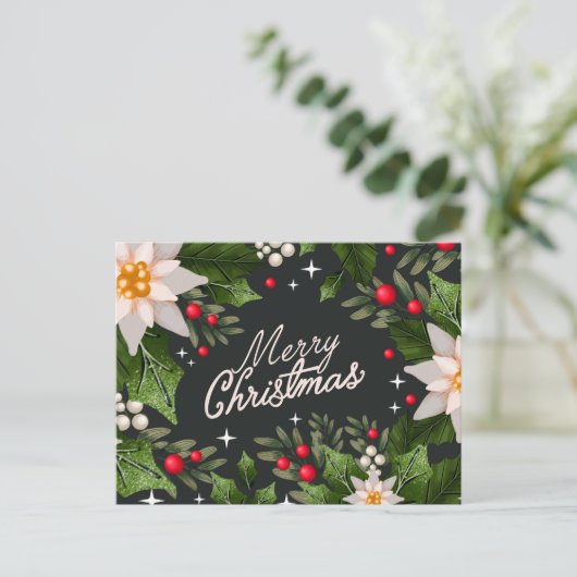 Frohe Weihnachts-Postkarte Postkarte (Stehend Vorderseite)