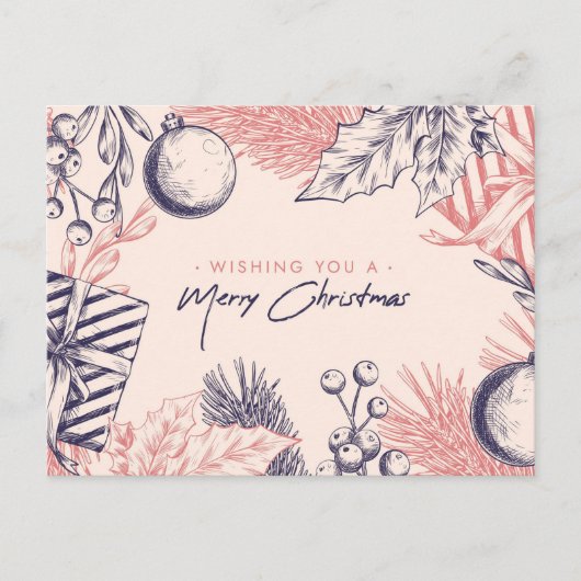 Frohe Weihnachts-Postkarte Postkarte (Vorderseite)