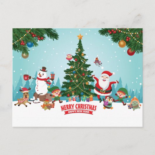 Frohe Weihnachts-Postkarte Postkarte (Vorderseite)