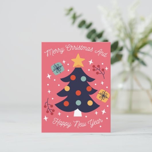 Frohe Weihnachts-Postkarte Postkarte (Stehend Vorderseite)