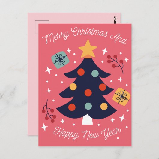 Frohe Weihnachts-Postkarte Postkarte (Vorne/Hinten)