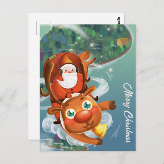 Frohe Weihnachts-Postkarte Postkarte (Vorne/Hinten)