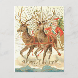 Frohe Weihnachts-Postkarte, Santa on Sleigh Feiertagspostkarte