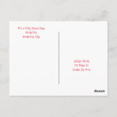 Frohe Weihnachts Postkarten Elf (Rückseite)