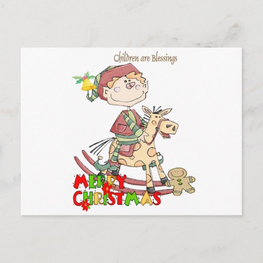 Frohe Weihnachts Postkarten Elf (Vorderseite)