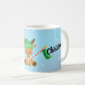 Frohe Weihnachts Prancer Reindeer Kaffeetasse (VorderseiteRechts)