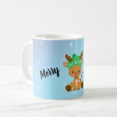 Frohe Weihnachts Prancer Reindeer Kaffeetasse (Vorderseite Links)