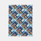 Frohe Weihnachts-Prancing-Rentier Fleecedecke (Vorderseite)