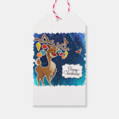 Frohe Weihnachts-Prancing-Rentier Geschenkanhänger (Vorderseite)