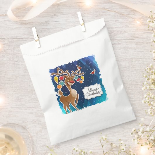 Frohe Weihnachts-Prancing-Rentier Geschenktütchen (Ausgeschnitten)