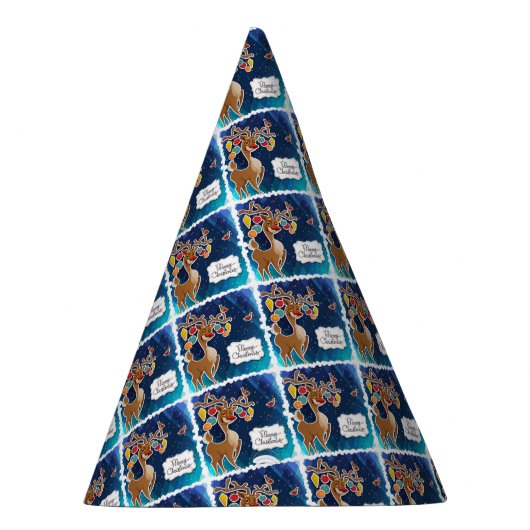 Frohe Weihnachts-Prancing-Rentier Partyhütchen (Rechts)