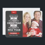 Frohe Weihnachts Preppy Chalkboard 2014 Fotokarte Feiertagskarte<br><div class="desc">Spaß und festliche abgerundete Ecken preppy Stil Kreide Schild Tafel Weihnachten Feiertag Grußbild Vorlage auf trendige Flachkarten. Rustikaler Chalkboard-Stil mit schwarzem Hintergrund mit Retro-Varsity-Stil Typografie und Vintage Rahmen. Fügen Sie Ihr Lieblings-Foto oder das erste Urlaubsbild Ihres Babys hinzu und passen Sie den Text an. Moderner Weg, um glückliche Winterurlaub Grüße...</div>