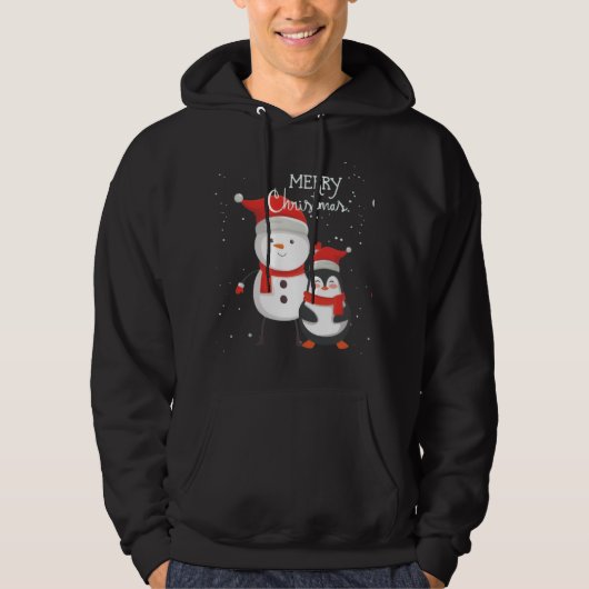 Frohe Weihnachts Print Hoodie (Vorderseite)