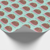 Frohe Weihnachts-Pudding-Abbildung Geschenkpapier (Ecke)