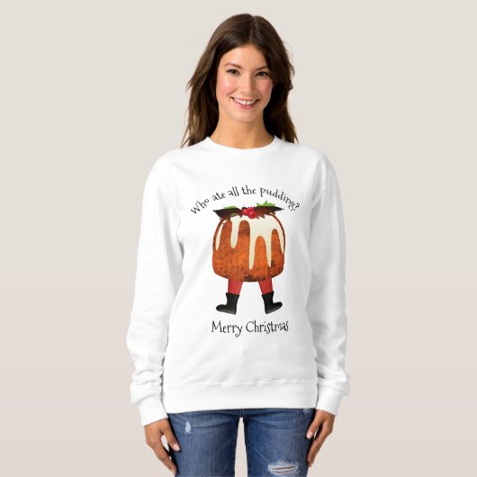 Frohe Weihnachts Pudding Sweatshirt (Vorne ganz)