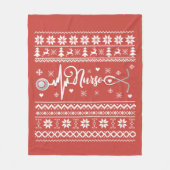 Frohe Weihnachts-Pullover-Herzschlag Fleecedecke (Vorderseite)