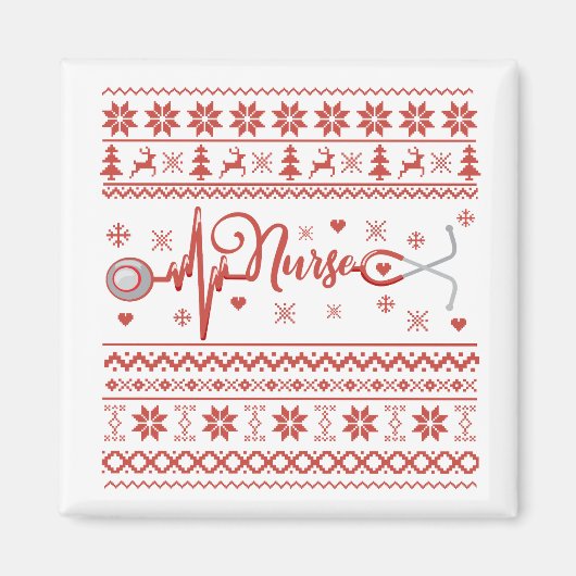 Frohe Weihnachts-Pullover-Herzschlag Magnet (Vorne)