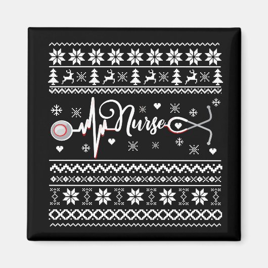 Frohe Weihnachts-Pullover-Herzschlag Magnet (Vorne)
