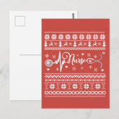 Frohe Weihnachts-Pullover-Herzschlag Postkarte (Vorne/Hinten)