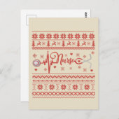 Frohe Weihnachts-Pullover-Herzschlag Postkarte (Vorne/Hinten)
