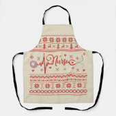 Frohe Weihnachts-Pullover-Herzschlag Schürze (Vorderseite)