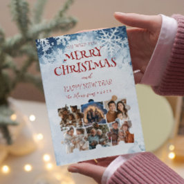 Frohe Weihnachts-Puzzle Custom Collage Fotos Feiertagskarte