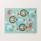 Frohe Weihnachts Puzzle Polar Bär Snowman (Horizontal)