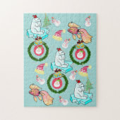 Frohe Weihnachts Puzzle Polar Bär Snowman (Vertikal)