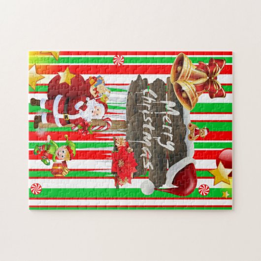 Frohe Weihnachts Puzzle Santa (Horizontal)