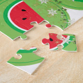 Frohe Weihnachts Puzzle Watermelon White Bow (Seite)