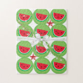 Frohe Weihnachts Puzzle Watermelon White Bow (Vertikal)