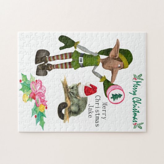 Frohe Weihnachts Puzzle Weihnachten Elf Possum Flo (Horizontal)