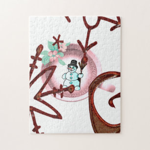 Frohe Weihnachts-Puzzle Weihnachten Snowman Puzzle