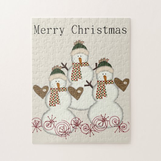 Frohe Weihnachts-Puzzle Weihnachten Snowman Puzzle (Vertikal)