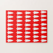 Frohe Weihnachts-Puzzle Weihnachten Weiße Bäume ro Puzzle (Horizontal)