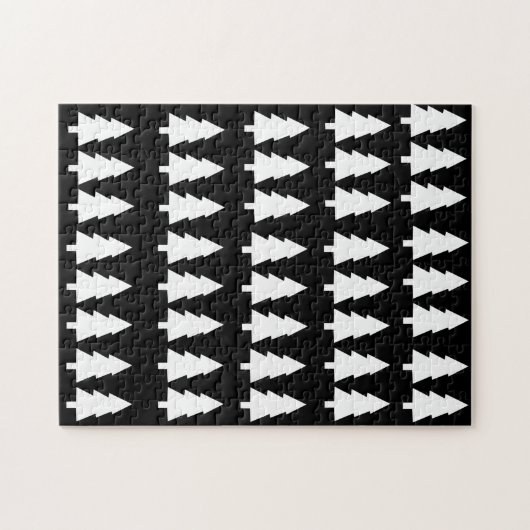 Frohe Weihnachts-Puzzle Weihnachten Weiße Bäume sc Puzzle (Horizontal)