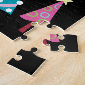 Frohe Weihnachts-Puzzle Weihnachtsbaumen Pink Blac Puzzle (Seite)