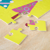 Frohe Weihnachts-Puzzle Weihnachtsbaumen Pink Blau Puzzle (Seite)