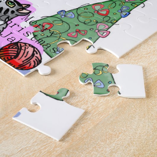 Frohe Weihnachts-Puzzle Weihnachtskatzenmäuse Meow Puzzle (Seite)