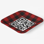 Frohe Weihnachts QR-Code auf Buffalo Kariert Pappteller (Gewinkelt)